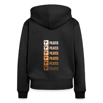 Pilates - Women's Premium Organic Zip Hoodie - black - Back - Julia (174cm)