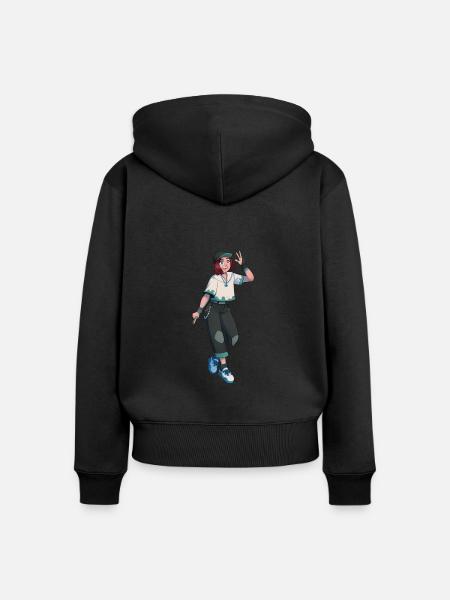 Fria - Frauen Premium Bio Zip Hoodie - Schwarz