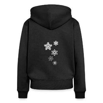 Cristaux de glace neige hiver flocons de neige - Sweat à capuche zippé Premium bio Femme - noir - Dos - Julia (174cm)