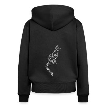Chats motif chat cadeau T-shirt chat doux - Sweat à capuche zippé Premium bio Femme - noir - Dos - Julia (174cm)