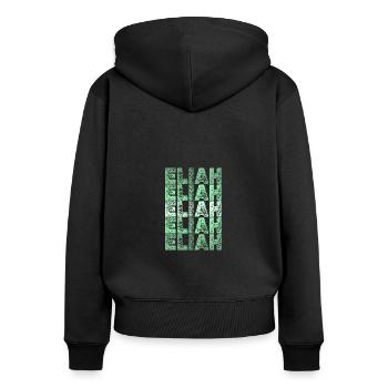 First name Eliah - Women's Premium Organic Zip Hoodie - black - Back - Julia (174cm)