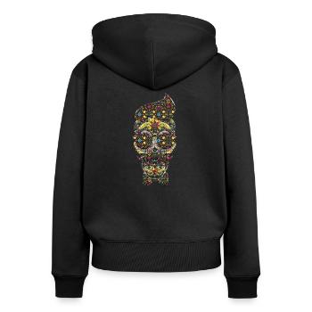 Mexiko Tag der Toten Schädel Mexiko Mexiko Latino - Frauen Premium Bio Zip Hoodie - Schwarz - Hinten - Julia (174cm)