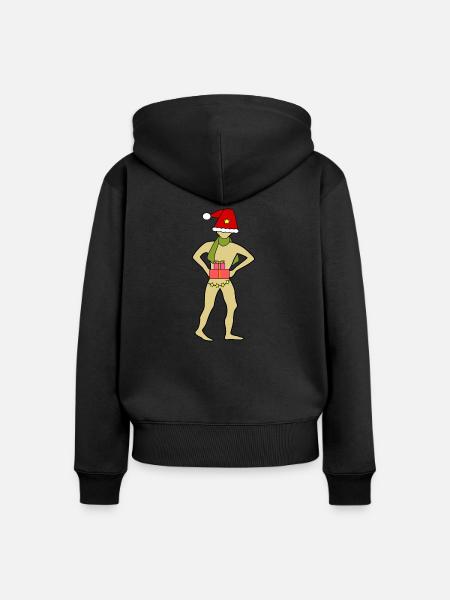 Weihnachten incognito - Frauen Premium Bio Zip Hoodie - Schwarz