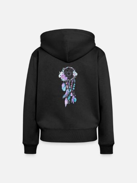 Traumfänger - Frauen Premium Bio Zip Hoodie - Schwarz