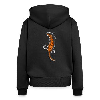 Firebellied Newt - Sweat à capuche zippé Premium bio Femme - noir - Dos - Julia (174cm)