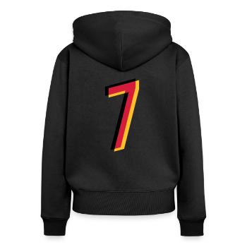 7 Number Germany jersey number black red gold - Women's Premium Organic Zip Hoodie - black - Back - Julia (174cm)