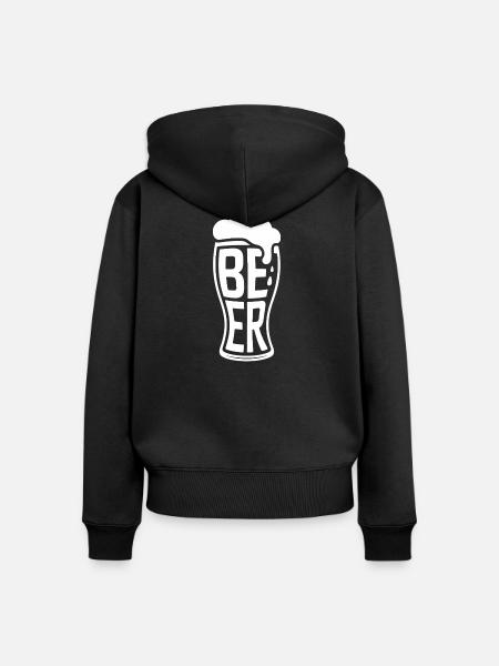 Beer - Cool Beer Logo - Frauen Premium Bio Zip Hoodie - Schwarz