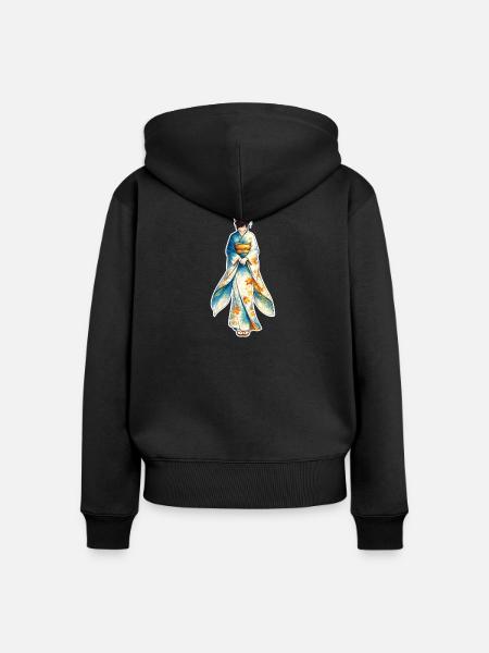 Kimono . 1 - Frauen Premium Bio Zip Hoodie - Schwarz