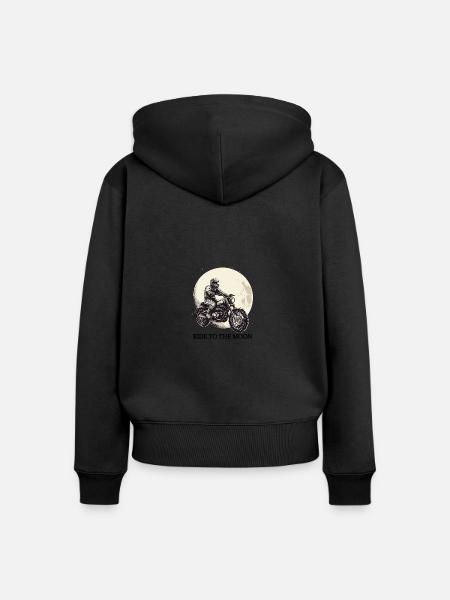 Ritt zum Mond - Frauen Premium Bio Zip Hoodie - Schwarz