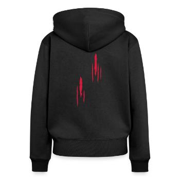 Scratches - cicatrices - Sweat à capuche zippé Premium bio Femme - noir - Dos - Julia (174cm)