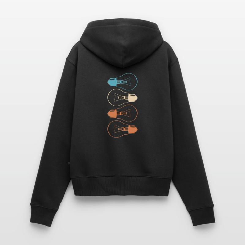Idea Light Bulb Light Brain Lamp Thinking Vector Women's Premium Organic Zip Hoodie