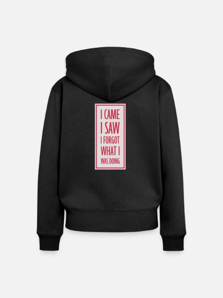 I came saw forget - Frauen Premium Bio Zip Hoodie - Schwarz