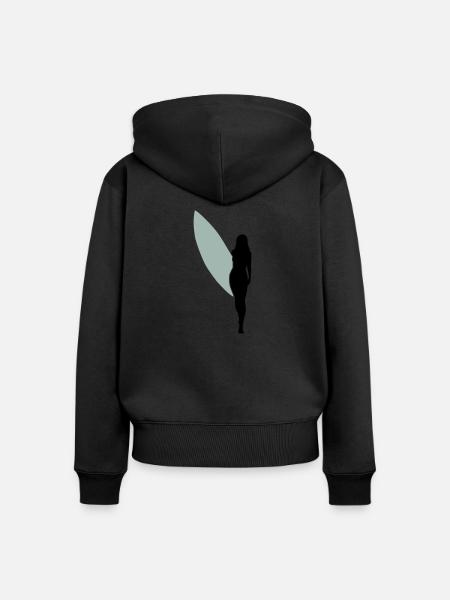 surfgirlshape1 - Frauen Premium Bio Zip Hoodie - Schwarz