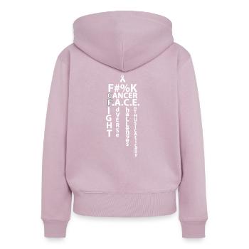 cancer aid - Women's Premium Organic Zip Hoodie - dusky pink - Back - Julia (174cm)