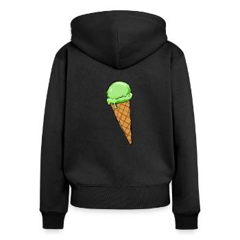 Eis Beach - Women's Premium Organic Zip Hoodie - black - Back - Julia (174cm)