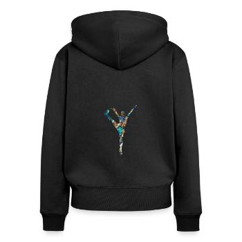 Eiskunstlauf - Frauen Premium Bio Zip Hoodie - Schwarz - Hinten - Julia (174cm)