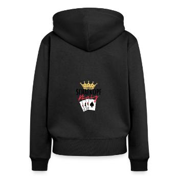 Sheep's Head King - Women's Premium Organic Zip Hoodie - black - Back - Julia (174cm)