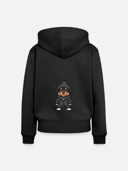 Rottweiler Hund Stylisch - Frauen Premium Bio Zip Hoodie - Schwarz