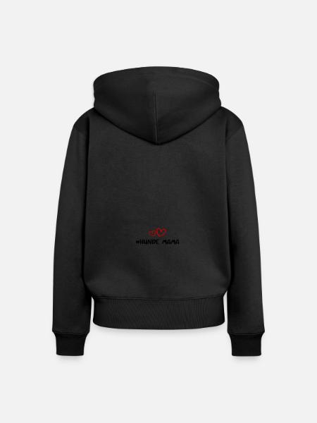 Hunde Mama - Frauen Premium Bio Zip Hoodie - Schwarz