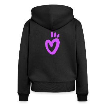 Heart T-shirt - Women's Premium Organic Zip Hoodie - black - Back - Julia (174cm)