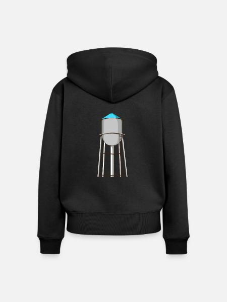 Wasserturm - Frauen Premium Bio Zip Hoodie - Schwarz