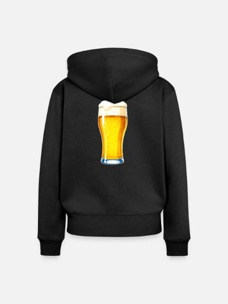 Bierglas-Illustration - Frauen Premium Bio Zip Hoodie - Schwarz