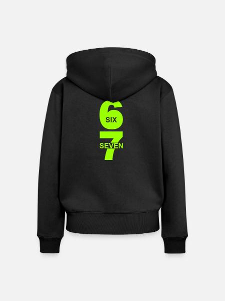 Six Seven - 67 - Meme - Basketball - 6-7 - Frauen Premium Bio Zip Hoodie - Schwarz