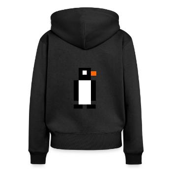 Pixel penguin - Women's Premium Organic Zip Hoodie - black - Back - Julia (174cm)