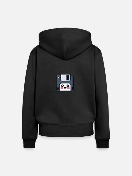 Diskette! Nostalgische Technik! - Frauen Premium Bio Zip Hoodie - Schwarz