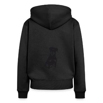 Rottweiler - Frauen Premium Bio Zip Hoodie - Schwarz - Hinten - Julia (174cm)