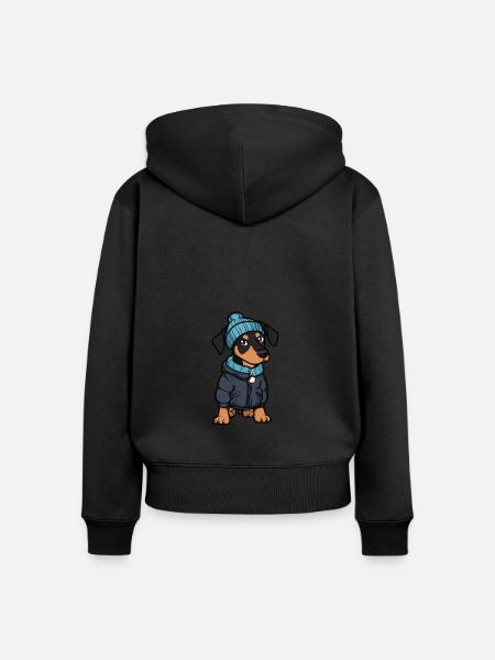 Doberman Hund Stylisch - Frauen Premium Bio Zip Hoodie - Schwarz