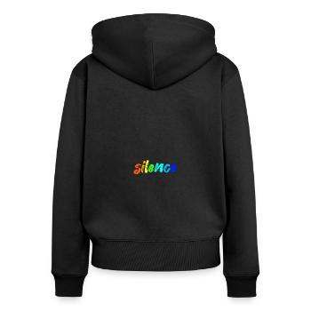 Silence - Women's Premium Organic Zip Hoodie - black - Back - Julia (174cm)