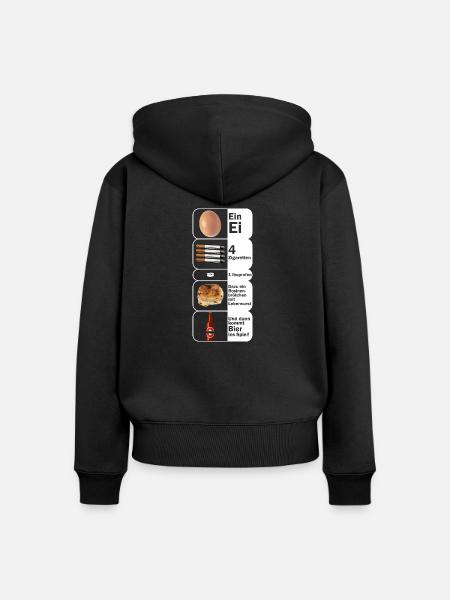 4 Zigaretten - Frauen Premium Bio Zip Hoodie - Schwarz