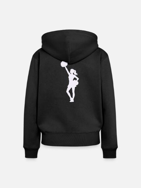 Cheerleading Silhouette mit Pompons - Frauen Premium Bio Zip Hoodie - Schwarz