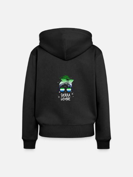 Sierra Leone - Frauen Premium Bio Zip Hoodie - Schwarz