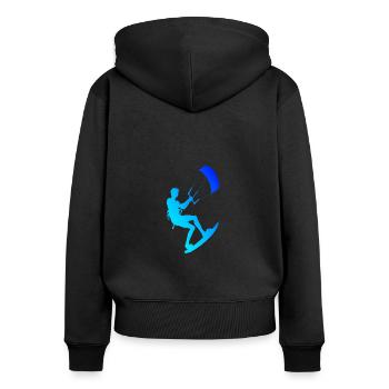 Kitesurf Kitesurf Kitesurfeur Hommes Kiting - Sweat à capuche zippé Premium bio Femme - noir - Dos - Julia (174cm)