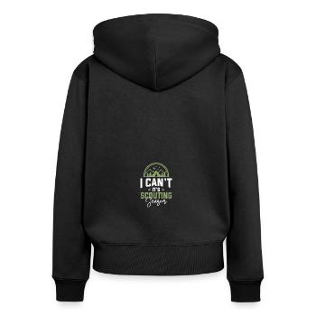 Chef scout - Sweat à capuche zippé Premium bio Femme - noir - Dos - Julia (174cm)
