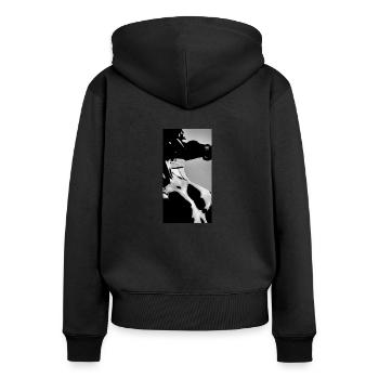 Femme sexy - Sweat à capuche zippé Premium bio Femme - noir - Dos - Julia (174cm)
