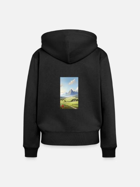 Panorama - Frauen Premium Bio Zip Hoodie - Schwarz