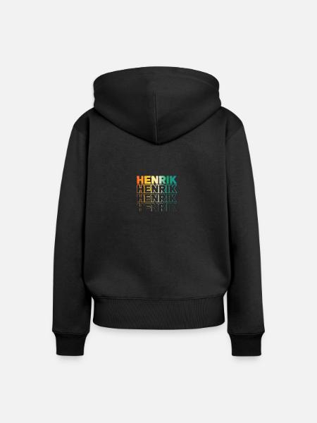 Henrik - Frauen Premium Bio Zip Hoodie - Schwarz