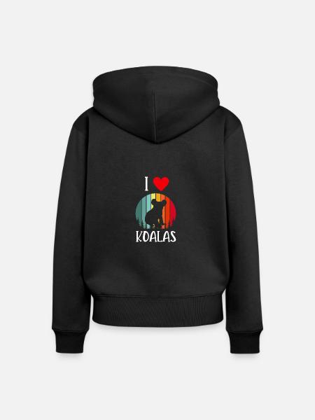 Ich liebe Koalas - Frauen Premium Bio Zip Hoodie - Schwarz