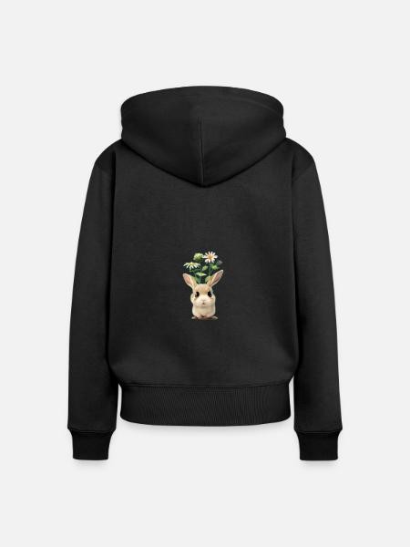 kleiner hase 1 - Frauen Premium Bio Zip Hoodie - Schwarz