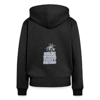 Vacances à Belek - Sweat à capuche zippé Premium bio Femme - noir - Dos - Julia (174cm)