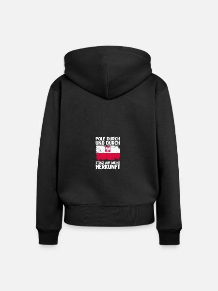 Pole Polnisch Polen - Frauen Premium Bio Zip Hoodie - Schwarz