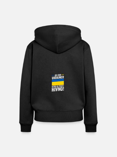 Ukrainer Ukraine - Frauen Premium Bio Zip Hoodie - Schwarz