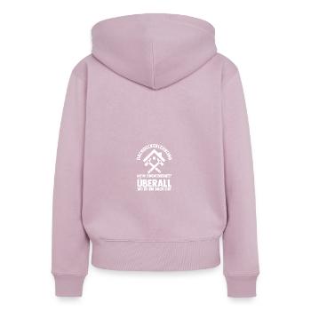 Dachdeckerei Ausbildung Lehrling Auzbi Dachdecker - Frauen Premium Bio Zip Hoodie - Altrosa - Hinten - Julia (174cm)