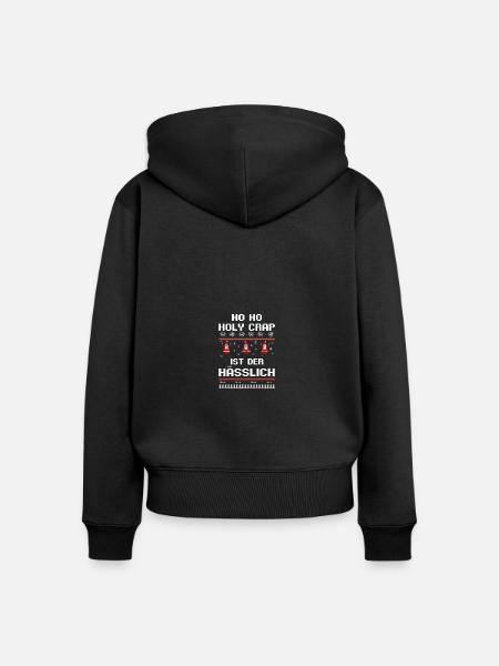 Weihnachtsmann Weihnachtsfest Ugly Christmas - Frauen Premium Bio Zip Hoodie - Schwarz