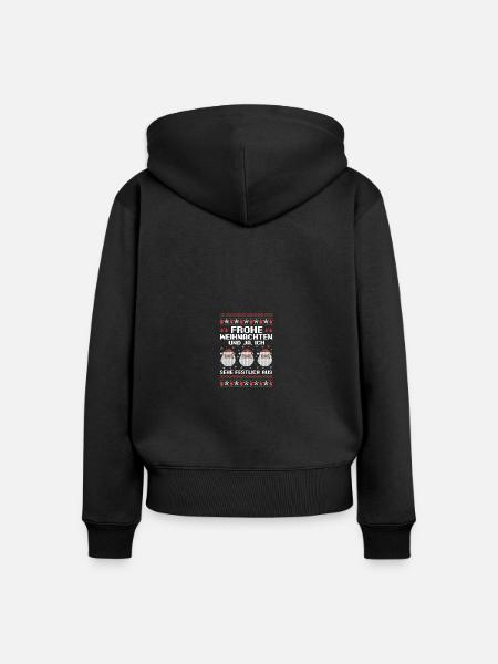 Weihnachtsmann Weihnachtsfest Ugly Christmas - Frauen Premium Bio Zip Hoodie - Schwarz