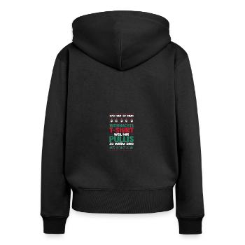 Weihnachtsmann Weihnachten Hässliche Weihnachten - Frauen Premium Bio Zip Hoodie - Schwarz - Hinten - Julia (174cm)