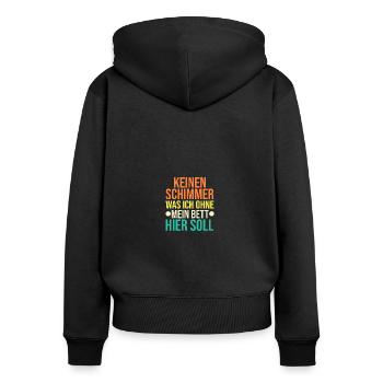 Late riser Shlafen lazy - Women's Premium Organic Zip Hoodie - black - Back - Julia (174cm)
